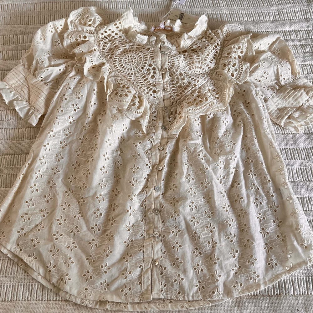 NEW Anthropologie: Love the Label Lace Blouse -  S
